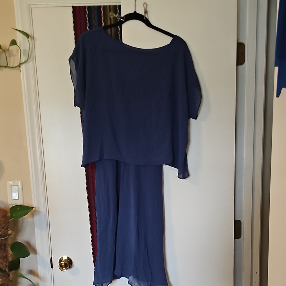 Ralph Lauren Navy Midi Dress